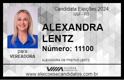 Candidato ALEXANDRA LENTZ 2024 - IJUÍ - Eleições