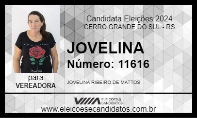 Candidato JOVELINA 2024 - CERRO GRANDE DO SUL - Eleições