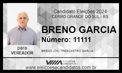 Candidato BRENO GARCIA 2024 - CERRO GRANDE DO SUL - Eleições