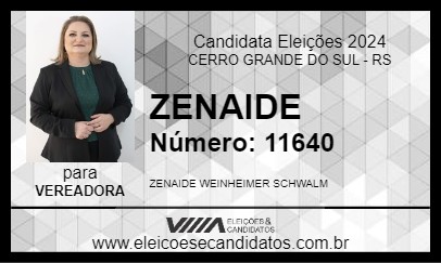 Candidato ZENAIDE 2024 - CERRO GRANDE DO SUL - Eleições