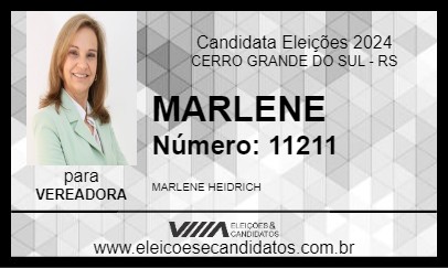 Candidato MARLENE 2024 - CERRO GRANDE DO SUL - Eleições