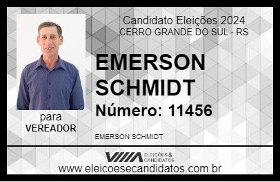 Candidato EMERSON SCHMIDT 2024 - CERRO GRANDE DO SUL - Eleições