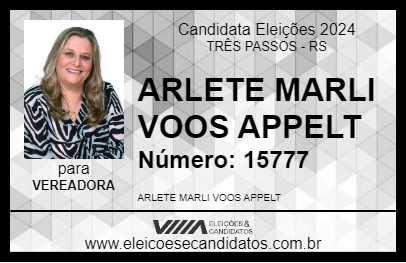 Candidato ARLETE MARLI VOOS APPELT 2024 - TRÊS PASSOS - Eleições