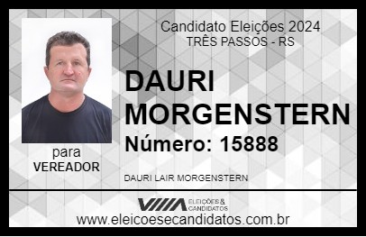 Candidato DAURI MORGENSTERN 2024 - TRÊS PASSOS - Eleições