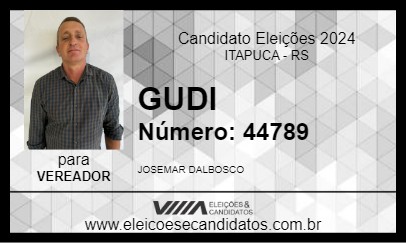 Candidato GUDI 2024 - ITAPUCA - Eleições