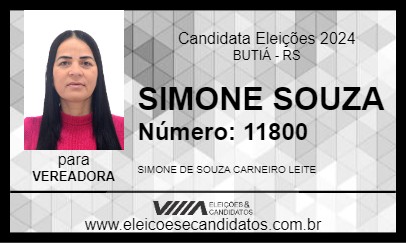 Candidato SIMONE SOUZA 2024 - BUTIÁ - Eleições