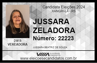 Candidato JUSSARA ZELADORA 2024 - XANGRI-LÁ - Eleições