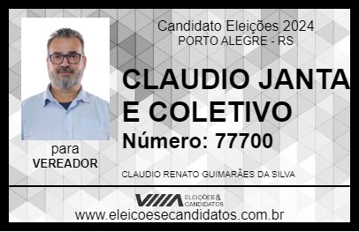 Candidato CLAUDIO JANTA E COLETIVO 2024 - PORTO ALEGRE - Eleições