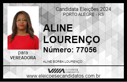 Candidato ALINE LOURENÇO 2024 - PORTO ALEGRE - Eleições