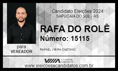 Candidato RAFA DO ROLÊ 2024 - SAPUCAIA DO SUL - Eleições