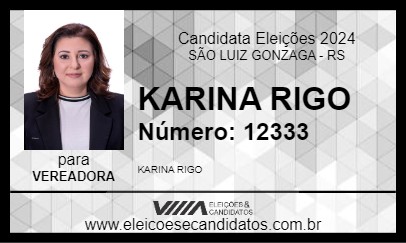 Candidato KARINA RIGO 2024 - SÃO LUIZ GONZAGA - Eleições