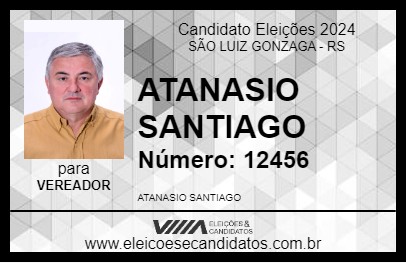 Candidato ATANASIO SANTIAGO 2024 - SÃO LUIZ GONZAGA - Eleições