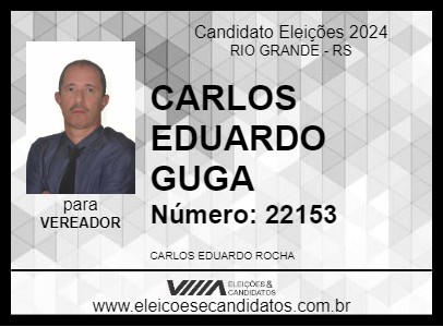 Candidato CARLOS EDUARDO GUGA 2024 - RIO GRANDE - Eleições