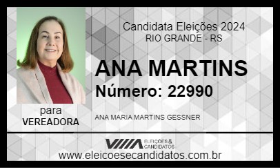 Candidato ANA MARTINS 2024 - RIO GRANDE - Eleições