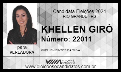 Candidato KHELLEN GIRÓ 2024 - RIO GRANDE - Eleições