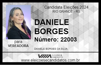 Candidato DANIELE BORGES 2024 - RIO GRANDE - Eleições