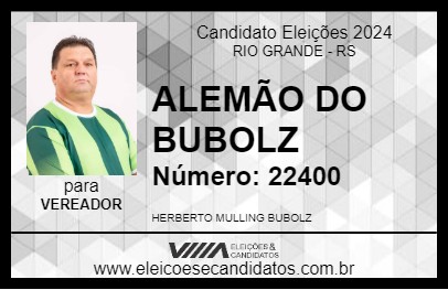 Candidato ALEMÃO DO BUBOLZ 2024 - RIO GRANDE - Eleições