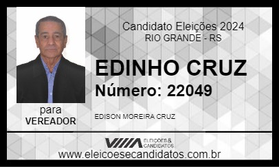 Candidato EDINHO CRUZ 2024 - RIO GRANDE - Eleições