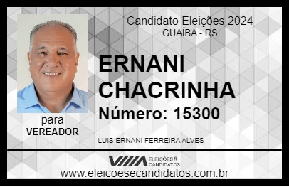 Candidato ERNANI CHACRINHA 2024 - GUAÍBA - Eleições