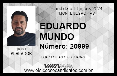 Candidato EDUARDO MUNDO 2024 - MONTENEGRO - Eleições