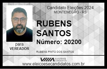 Candidato RUBENS  SANTOS 2024 - MONTENEGRO - Eleições