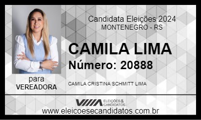 Candidato CAMILA LIMA 2024 - MONTENEGRO - Eleições