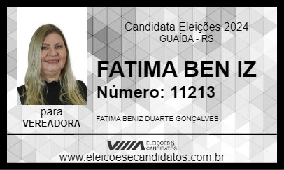 Candidato FATIMA BEN IZ 2024 - GUAÍBA - Eleições