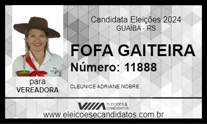 Candidato FOFA GAITEIRA 2024 - GUAÍBA - Eleições