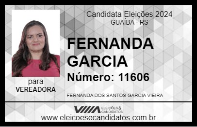 Candidato FERNANDA GARCIA 2024 - GUAÍBA - Eleições