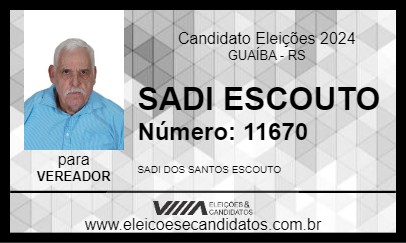 Candidato SADI ESCOUTO 2024 - GUAÍBA - Eleições