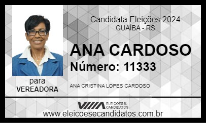 Candidato ANA CARDOSO 2024 - GUAÍBA - Eleições