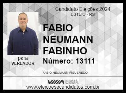 Candidato FABIO NEUMANN FABINHO 2024 - ESTEIO - Eleições