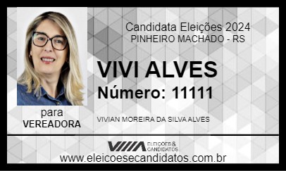 Candidato VIVI ALVES 2024 - PINHEIRO MACHADO - Eleições