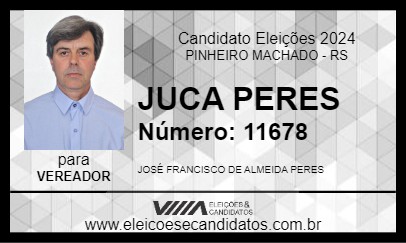 Candidato JUCA PERES 2024 - PINHEIRO MACHADO - Eleições