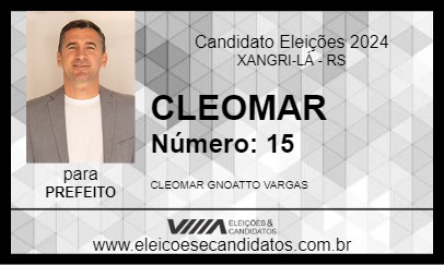 Candidato CLEOMAR 2024 - XANGRI-LÁ - Eleições