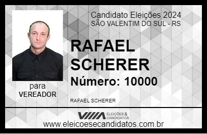 Candidato RAFAEL SCHERER 2024 - SÃO VALENTIM DO SUL - Eleições