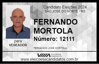 Candidato FERNANDO MORTOLA 2024 - SÃO JOSÉ DO NORTE - Eleições