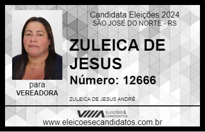 Candidato ZULEICA DE JESUS 2024 - SÃO JOSÉ DO NORTE - Eleições