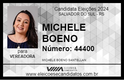 Candidato MICHELE BOENO 2024 - SALVADOR DO SUL - Eleições