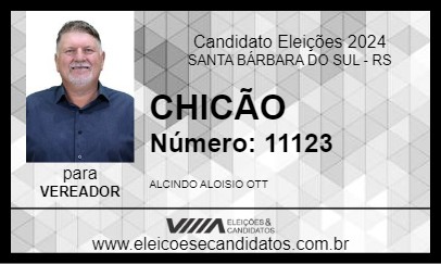 Candidato CHICÃO 2024 - SANTA BÁRBARA DO SUL - Eleições