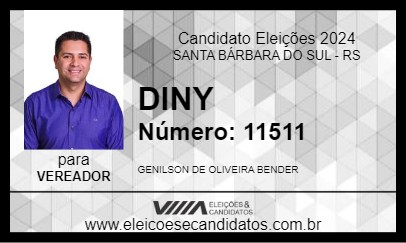 Candidato DINY 2024 - SANTA BÁRBARA DO SUL - Eleições