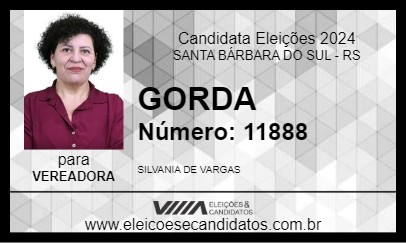 Candidato GORDA 2024 - SANTA BÁRBARA DO SUL - Eleições