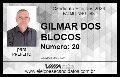 Candidato GILMAR DOS BLOCOS 2024 - PALMITINHO - Eleições