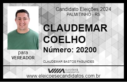 Candidato CLAUDEMAR COELHO 2024 - PALMITINHO - Eleições