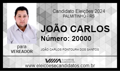 Candidato JOÃO CARLOS 2024 - PALMITINHO - Eleições