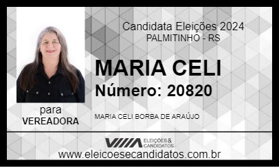 Candidato MARIA CELI 2024 - PALMITINHO - Eleições