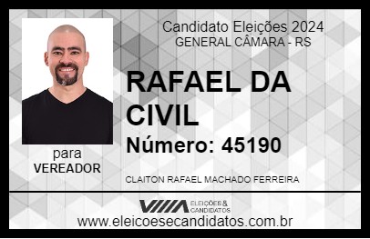 Candidato RAFAEL FERREIRA 2024 - GENERAL CÂMARA - Eleições