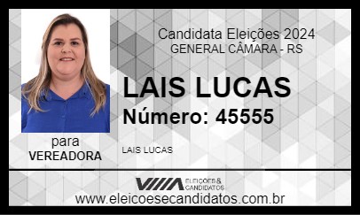 Candidato LAIS LUCAS 2024 - GENERAL CÂMARA - Eleições