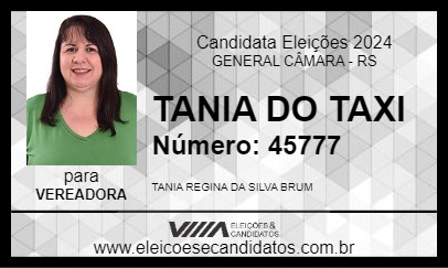 Candidato TANIA DO TAXI 2024 - GENERAL CÂMARA - Eleições