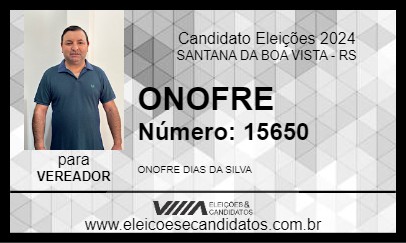 Candidato ONOFRE 2024 - SANTANA DA BOA VISTA - Eleições